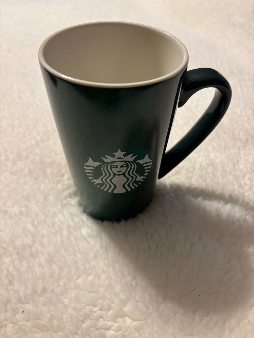 Starbucks Dark Green/Red Ceramic Mug with White Logo